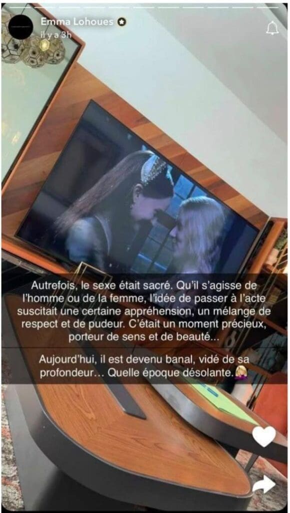 « Autrefois, le sexe était sacré. » Ces mots d’Emma Lohoues, partagés sur Snapchat, résonnent comme un cri du cœur, un rappel amer d'une