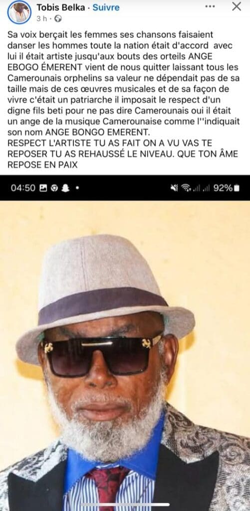 Ange Ebogo Émerent est mort : les hommages affluent sur la toile