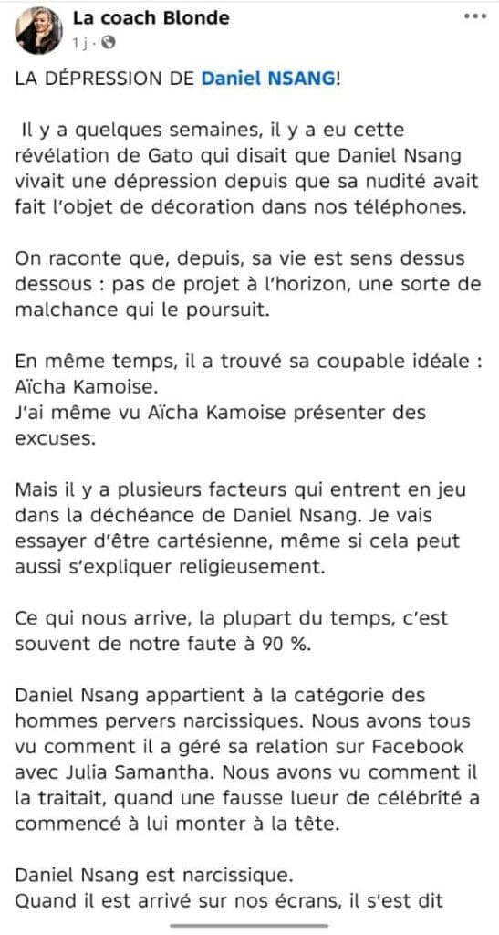 « La dépression me va super bien », Daniel Nsang répond aux critiques avec ironie