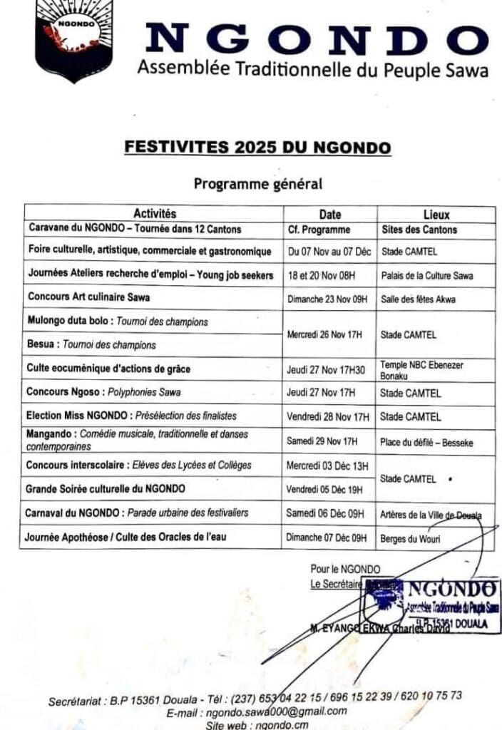 Ngondo, Domaf, livres, Bikutsi, santé et diapora, le Cameroun en pleine effervescence