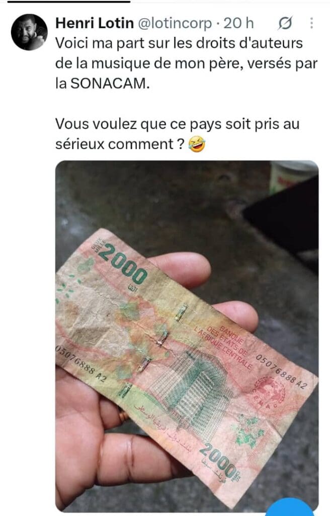 Droits d’auteur, Henri Lotin révèle avoir reçu 2 000 FCFA pour les œuvres de son père Eboa Lotin